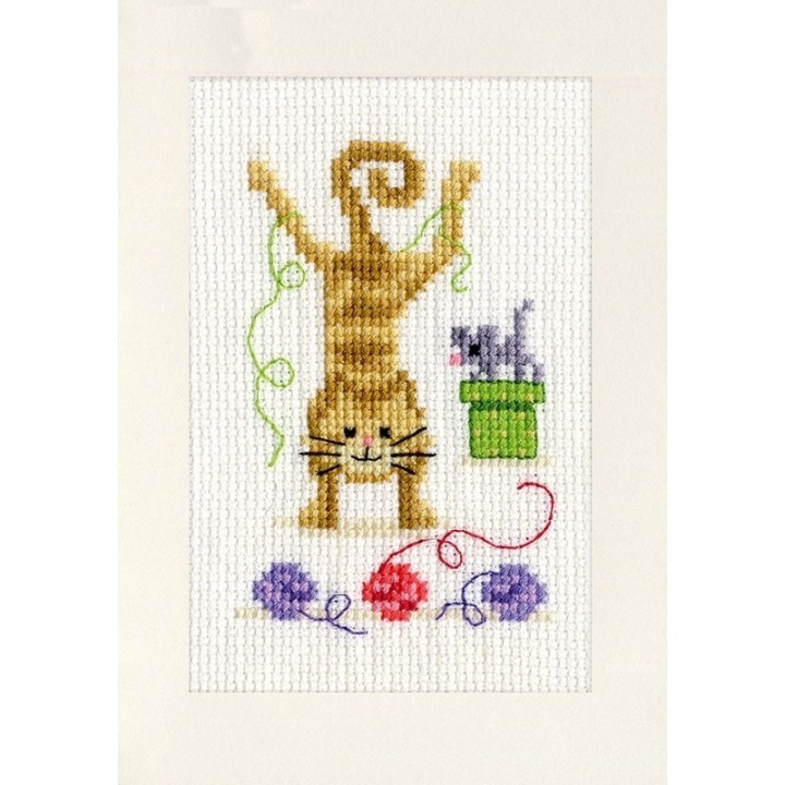 Vervaco Kit carte de voeux Chats ludiques lot de 3