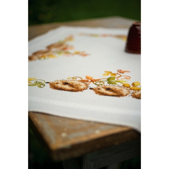 Vervaco Kit nappe Hérissons et feuilles d'automne