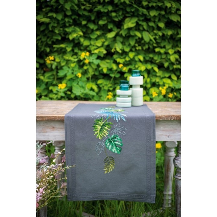 Vervaco Table runner kit Botanical leaves 2