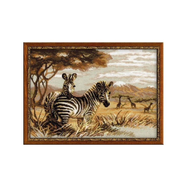 Riolis Kit de broderie Zèbres dans la savane