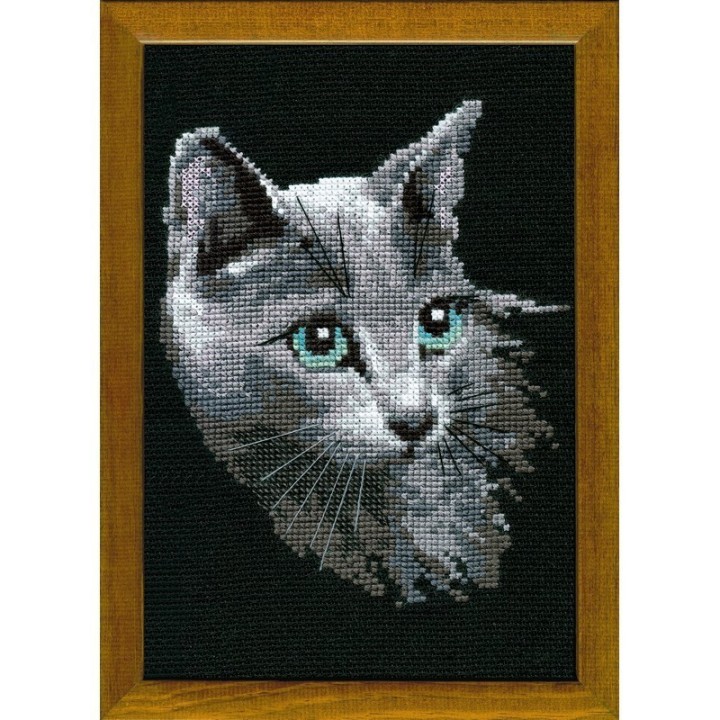 Riolis Embroidery kit Russian Blue Cat