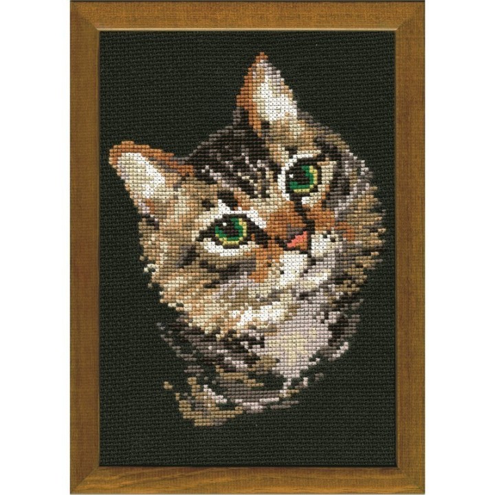Riolis Stickset Graue Katze
