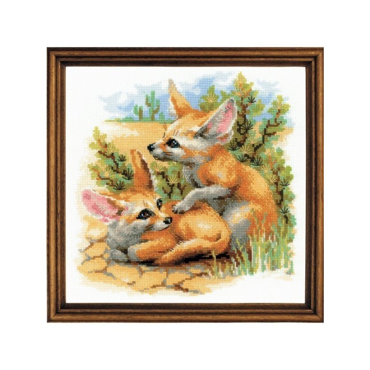 Riolis Kit de broderie Renards du désert