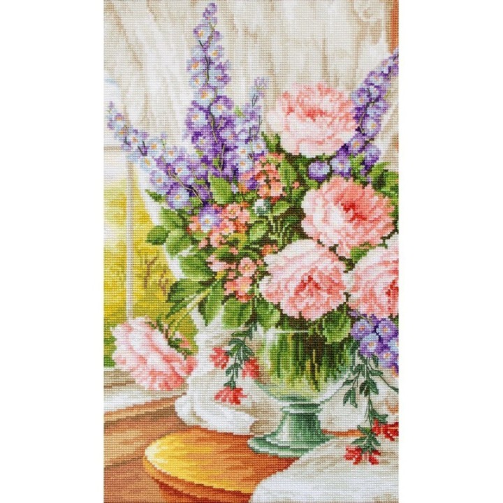 Luca-S Kit de broderie Fleurs à la fenêtre 2