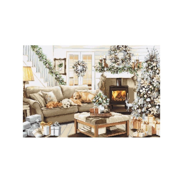 Luca-S Kit de broderie Rêver d'un Noël blanc