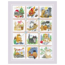 Riolis Embroidery kit Cat Calendar