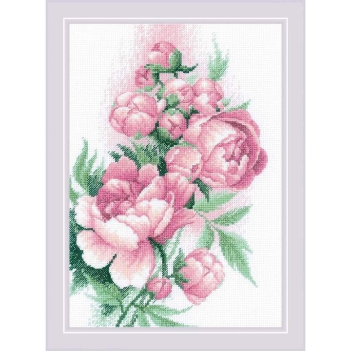 Riolis Kit de broderie Pivoines luxuriantes