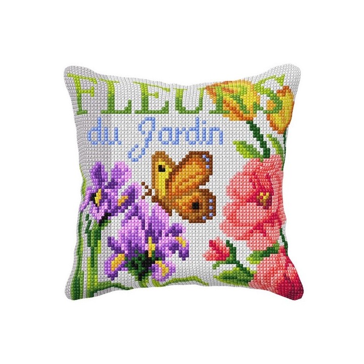 Orchidea Stitch Cushion kit  Garden flowers