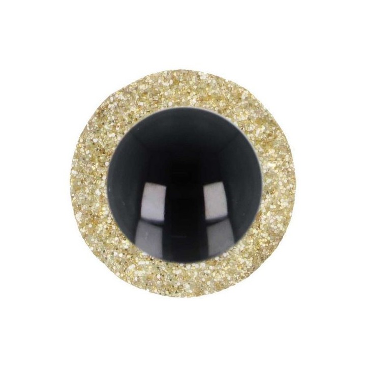  Tieraugen 18 mm Gold Glitzer für Amigurumi und Kuscheltiere