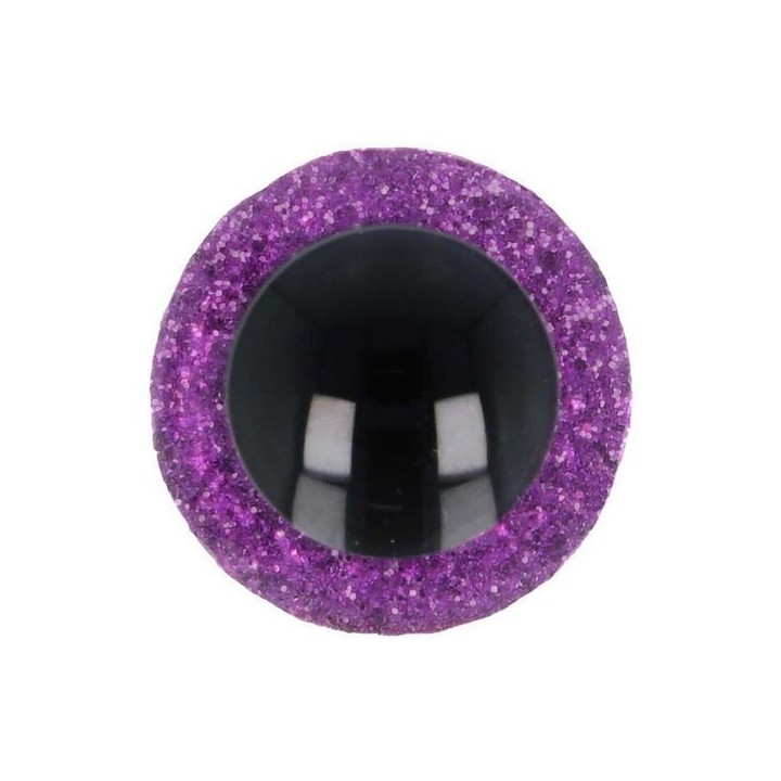  Animal eye 10 mm purple glitter for amigurumi and cuddly toys