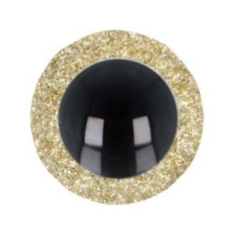  Tieraugen 10 mm Gold Glitzer für Amigurumi und Kuscheltiere