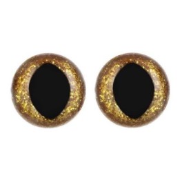 Katzenaug 15 mm Gold Glitzer