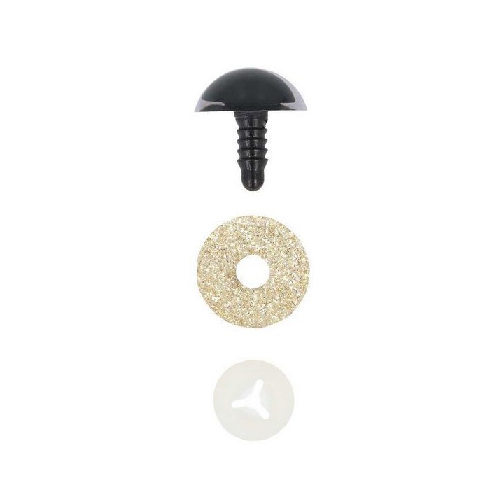 Cat eye 15 mm light gold glitter