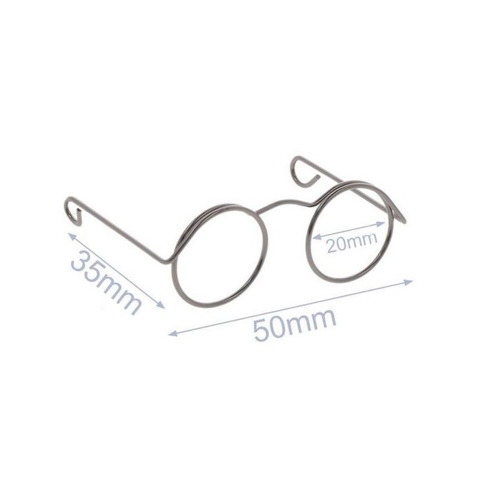 Glasses for stuffed toys metal 5cm old nickel