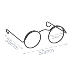 Bril voor knuffel metaal 5 cm zwart