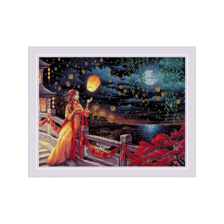 Riolis Lantern Festival Cross Stitch Kit - 40x30 cm