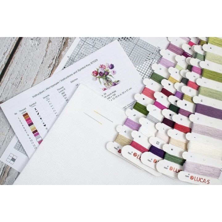 Luca-S Kit de broderie Bouquet de tulipes