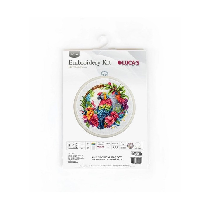 Luca-S Kit de broderie Perroquet tropical