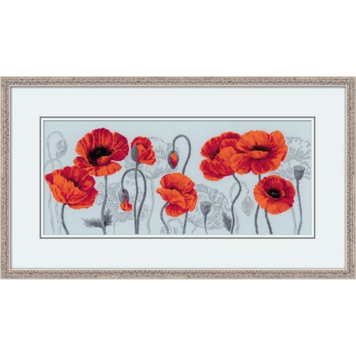 Riolis Kit de broderie Coquelicots écarlates