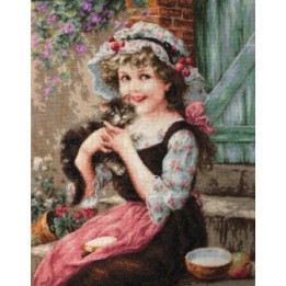 Luca-S Kit de broderie Le petit chaton