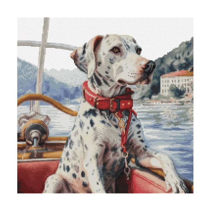 Luca-S Kit de broderie Le Dalmatien sur le lac de Côme
