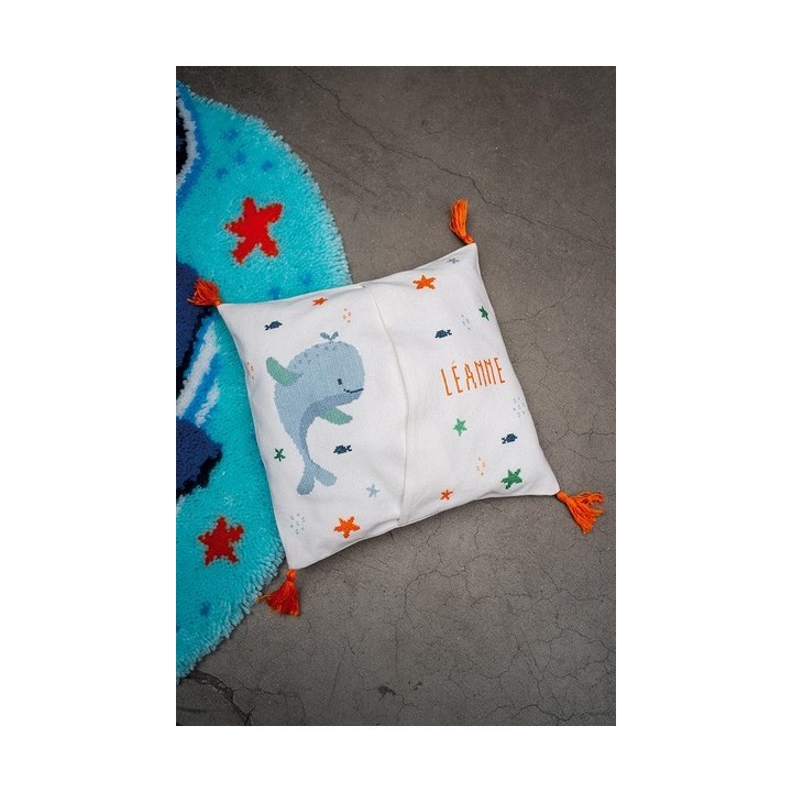 Vervaco embroidery kit Pajama bag Whales fun