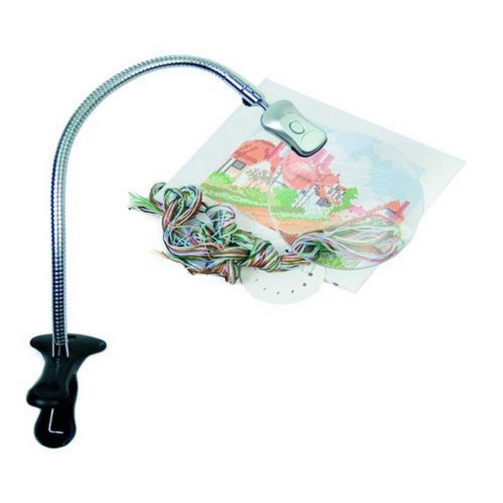 Lupenleuchte mit Clips