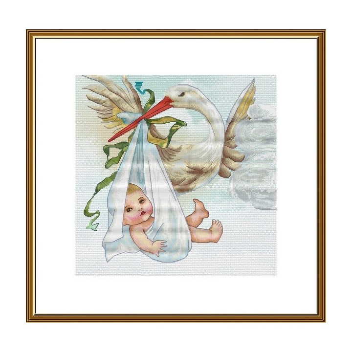 Stickset Ein Geschenk eines Storches