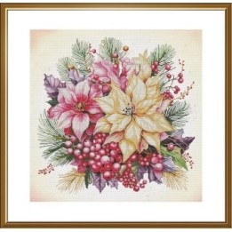 Borduurpakket Kerst bloemen