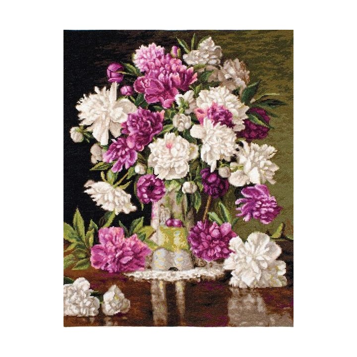 Luca-S Embroidery kit Red and White Peonies
