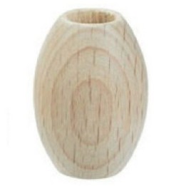Macramé beads oval 28 x 44 mm wood