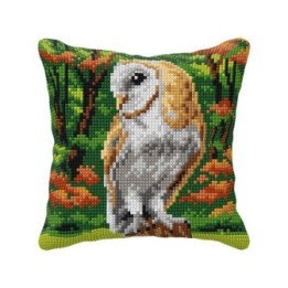 Kit coussin au point croix Hibou 99040