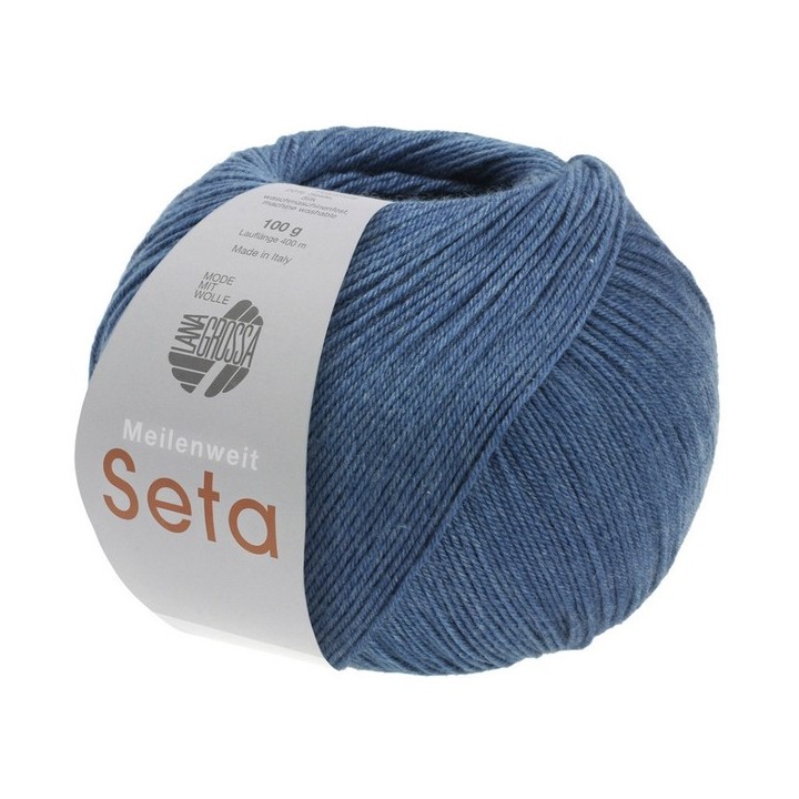 Lana Grossa Meilenweit 100 Seta 08 Petrol blue