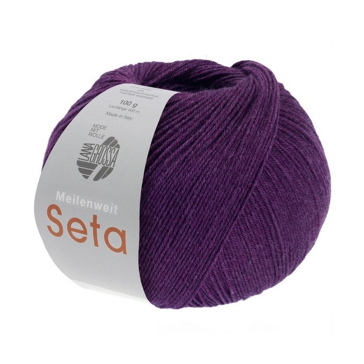 Lana Grossa Meilenweit 100 Seta 43 Violet foncé