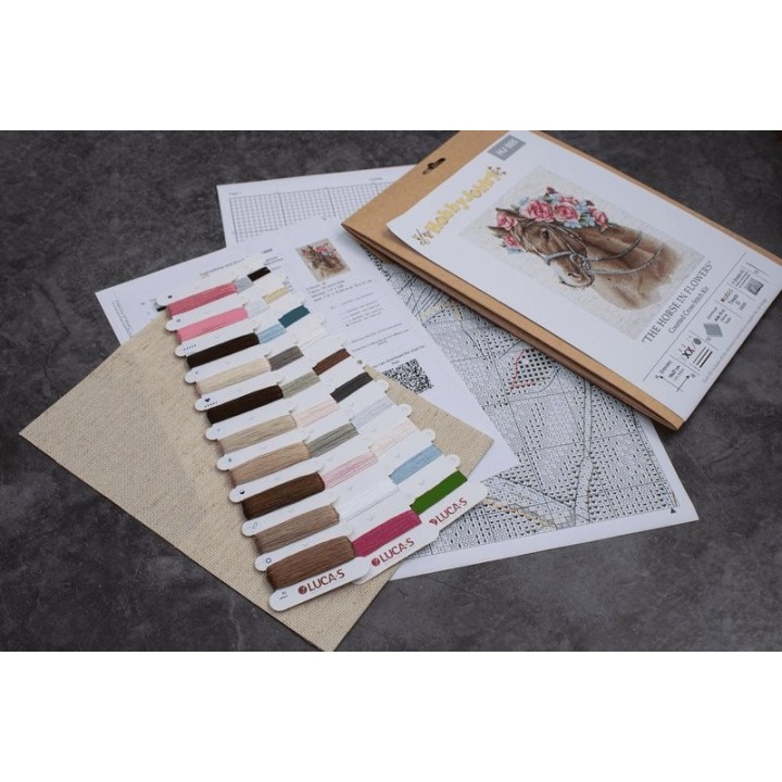 Kit de broderie le cheval en fleurs