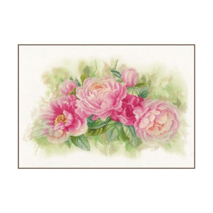 Embroidery kit kit Bouquet of peonies