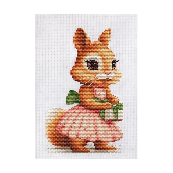 Luca-S Embroidery kit The Squirrel's Gift