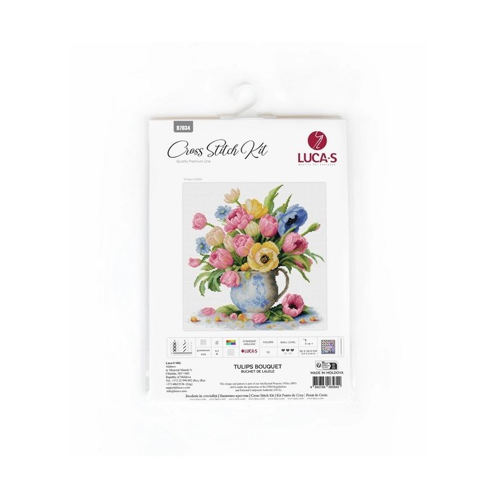 Luca-S Kit de broderie Bouquet de tulipes