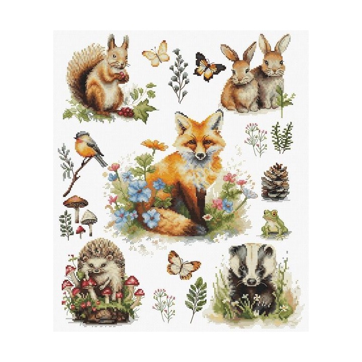 Luca-S Kit de broderie Animaux de la forêt