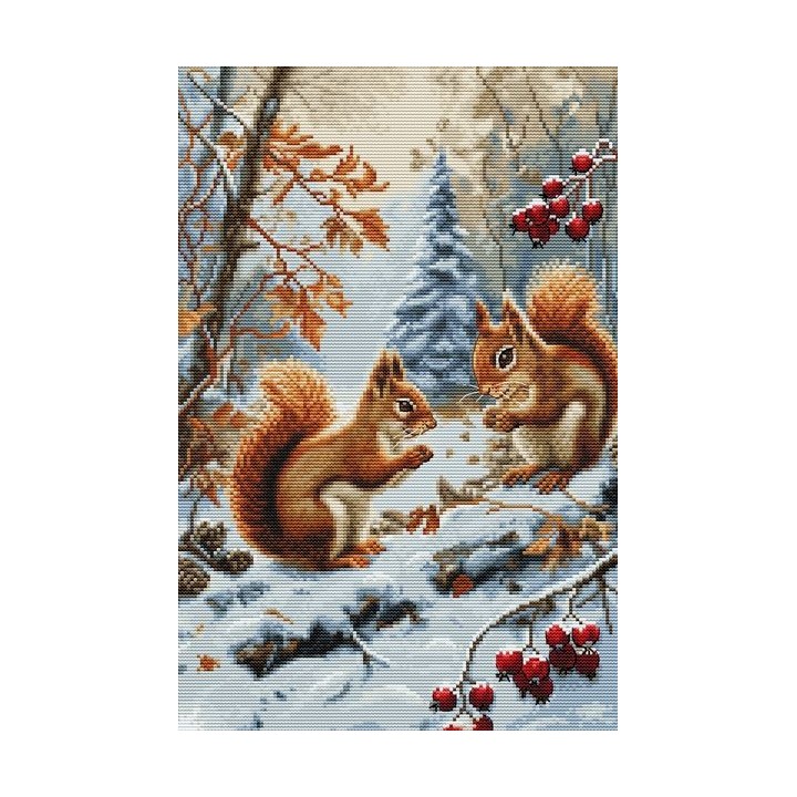 Luca-S Embroidery kit Joy of The Squirrels