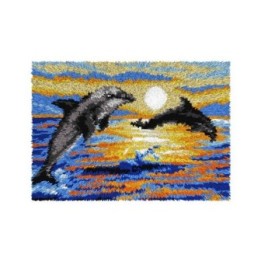 Latch hook rug kit Dolphins 4196