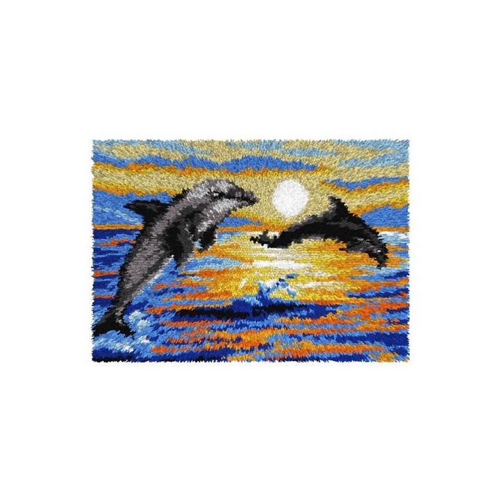 Kit tapis au point noué Dauphins 4196