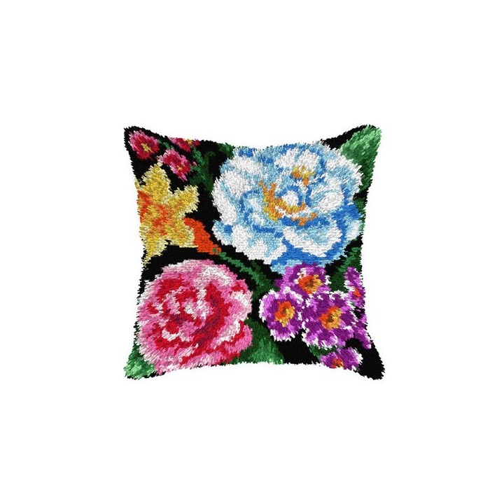 Kit coussin au point noué fleurs 4228