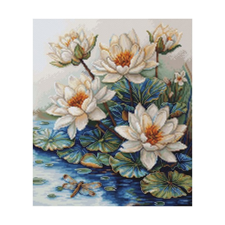 Luca-S Embroidery kit Lake With Water Lilies