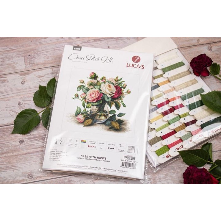 Luca-S Embroidery kit Vase with Roses