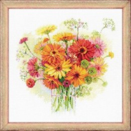 Riolis Kit de broderie Gerberas à l'aquarelle