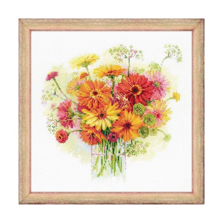 Riolis Stickset Aquarell Gerbera