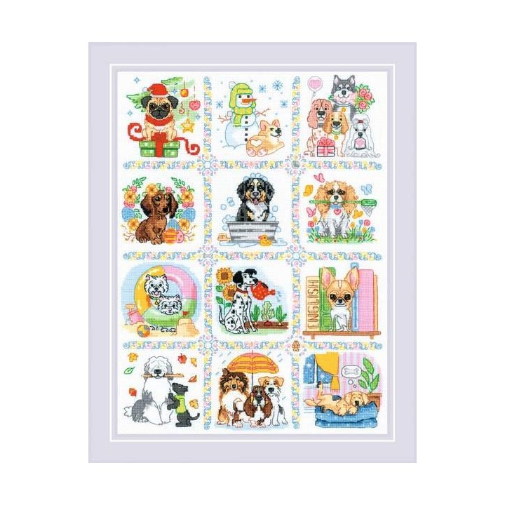 Riolis Borduurpakket Honden Kalender