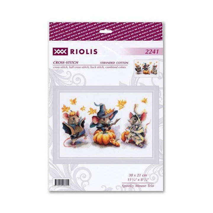 Riolis Stickset Gruseliges Mäusetrio