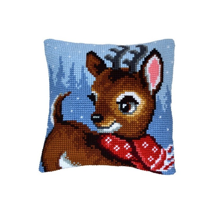 Kit coussin au point croix Cerf